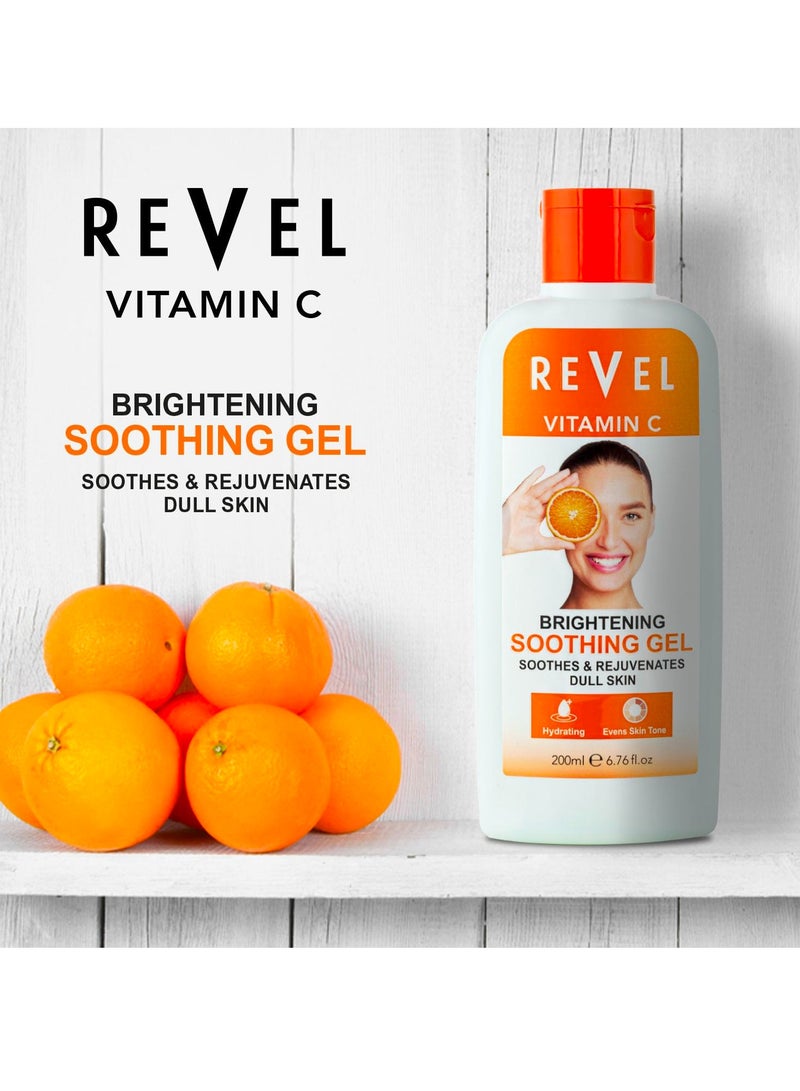 Revel Vitamin C Brightening Soothing Gel For Unisex 200ml Orange, Moisturizes, Soothes, Rejuvenates, Refresh Dull Skin, Hydrating, Skins Tone, Skin care, Face care, All Skin Types - Image 2