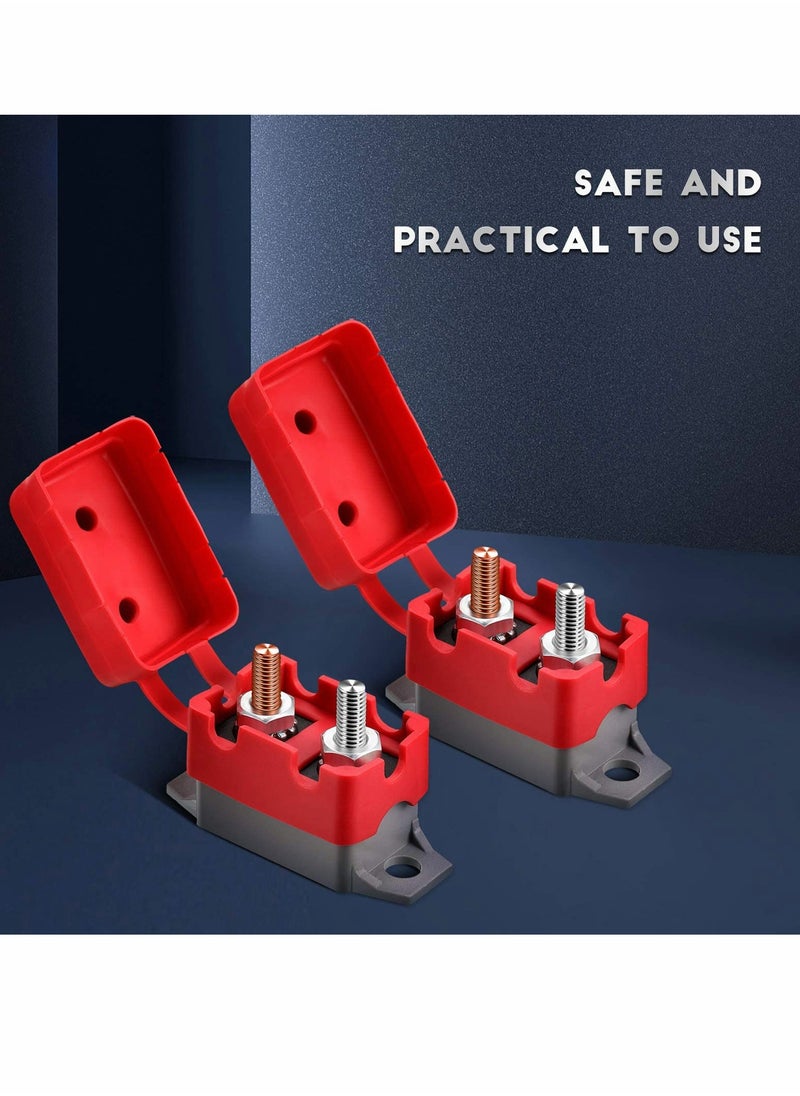SYOSI Circuit Breaker, 4 Pieces Dc 50A 12V - 24V Automatic Reset Circuit Breakers  with Cover Stud Bolt for Automotive and More  - Image 3