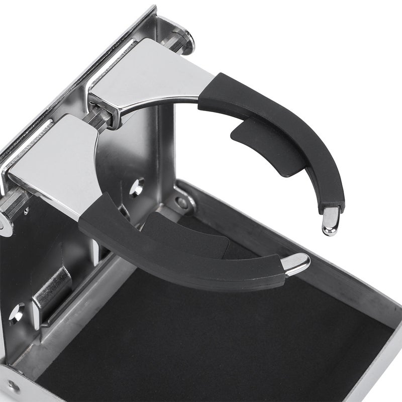 Stainless Steel Folding Drink Cup Bottle Holder for Marine Boat Truck RV Adjustable - Image 2