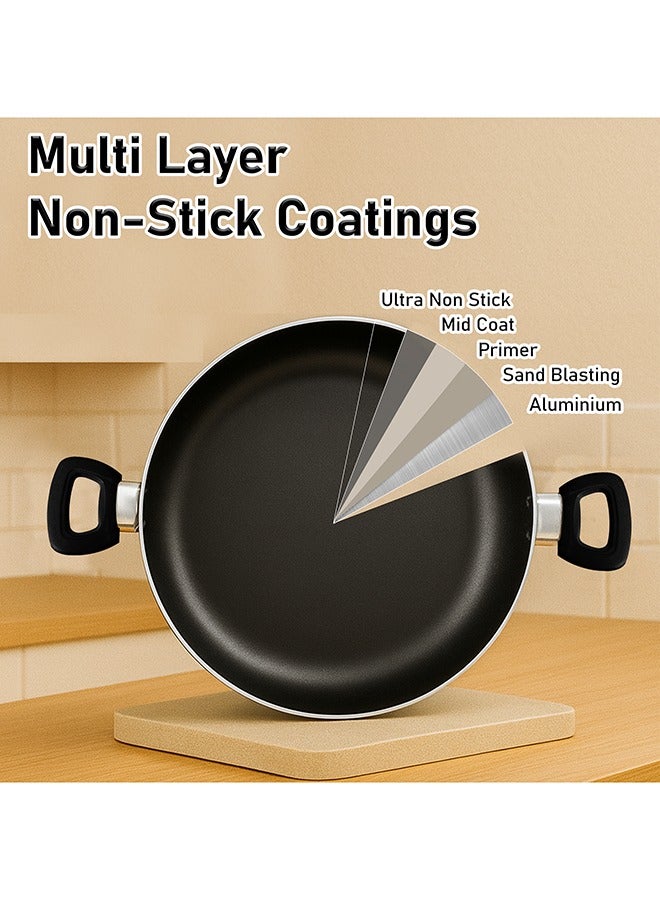 SONEX طاجن سونيكس غير لاصق 28 سم مع غطاء - سعة 8 لتر، خالي من PFOA، طلاء تيفلون NeverStick Plus، هيكل خارجي متين من المينا، آمن في غسالة الصحون، يخدم 6-8 أشخاص - Image 5