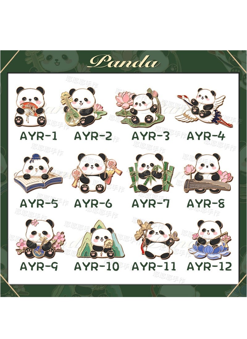 xozgdovg 12-piece Panda National Fashion cute refrigerator decal decoration  - Image 1