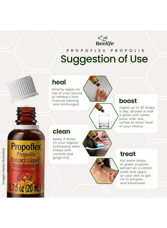 BEELIFE Propoflex Green Propolis Extract 20Ml 11% Dry Extract Bee Propolis Tincture High Artepillinc Levels Natural  Kosher Antioxidantrich Liquid Supplement For Health Wellness Brazil 20Ml  - Image 5