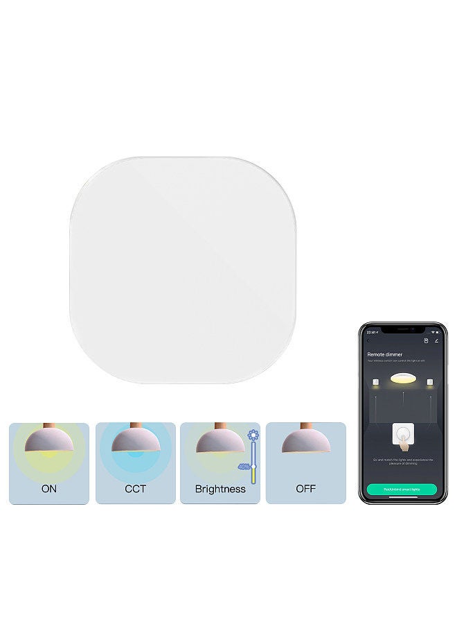 ZigBee Smart Switch Push Button Wireless Scene Switch Tuya/ Smart Life APP Remote Control Multi-scene Linkage Smart Button Switch Battery Powered for Smart Home Devices