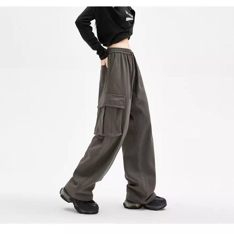 Heavy Workwear Casual Pants Men'S And Women'S Trendy Brand Hong Kong Style Couple'S Large Pocket Loose All-Match Straight Long Pants - Image 4
