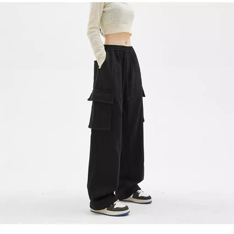 Heavy Workwear Casual Pants Men'S And Women'S Trendy Brand Hong Kong Style Couple'S Large Pocket Loose All-Match Straight Long Pants - Image 5