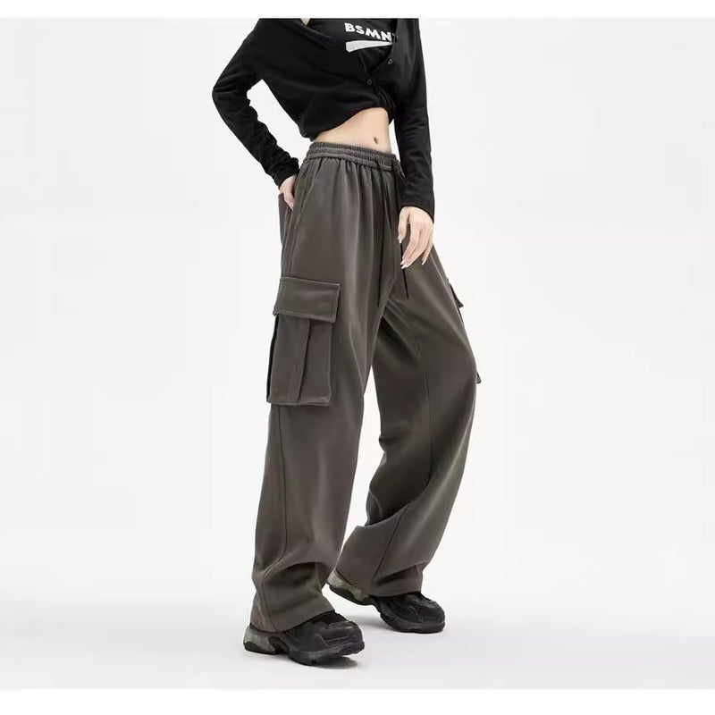 Heavy Workwear Casual Pants Men'S And Women'S Trendy Brand Hong Kong Style Couple'S Large Pocket Loose All-Match Straight Long Pants - Image 3