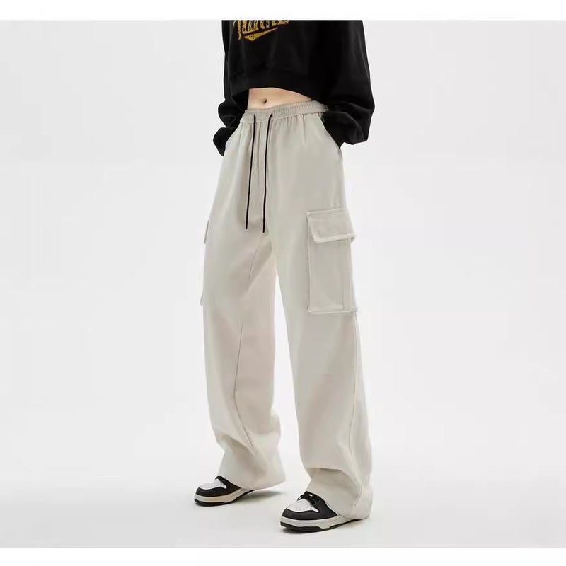 Heavy Workwear Casual Pants Men'S And Women'S Trendy Brand Hong Kong Style Couple'S Large Pocket Loose All-Match Straight Long Pants - Image 2