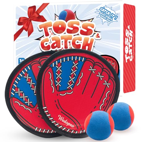 Wedopro Toss and Catch Ball Game Kids Toddler Baseball Glove Catch Ball Toys Kids Outdoor Games for Family Toys for Beach Yard Outside Birthday Easter Gift for Ages 3 4 5 6 7 812 Year Old Boys Girls - Image 1