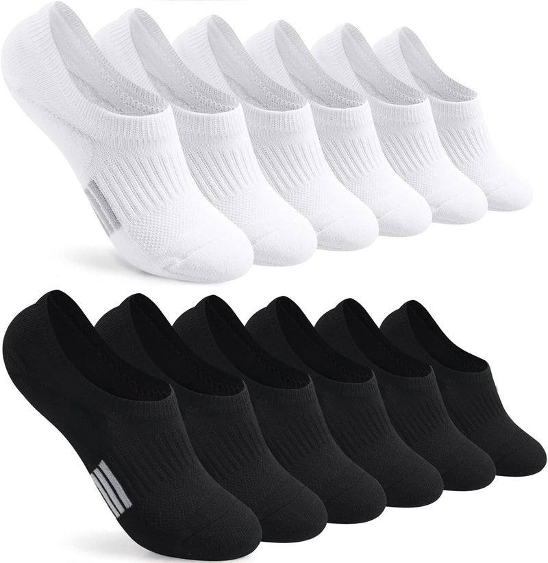 HZYH 6 Pairs No Show Socks, Womens Cushioned Low Cut Invisible Footies for Running Athletic Gym Ankle Socks,M - Image 1