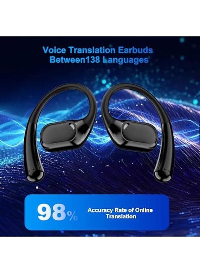 Topleo Ai Translation Earbuds Real Time, 3-in-1 Language Translation Device,144 Language Translator Earbuds, Bluetooth Translating Earbuds Translation Headphones Device for Travel Business Learning (Black) - Image 5