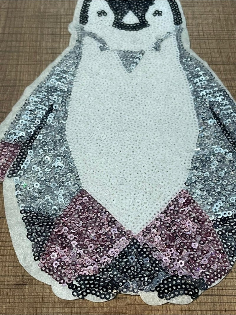 Gönülden Tasarım Heartfelt Design 24 x 15 cm Sequined Penguin Applique Patch Badge Accessory
