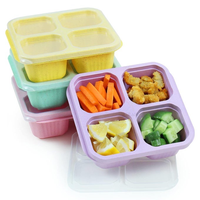 LUNCH BOX FRIDGE STORAGE BOXES DRY FRUITS CONTAINERS FOR STORAGE FRIDGE ORGANISER STORAGE CONTAINERS FOR KITCHEN MASALA BOX FOR KITCHEN LUNCH BOX FOR KIDS ADULTS PACK OF 4