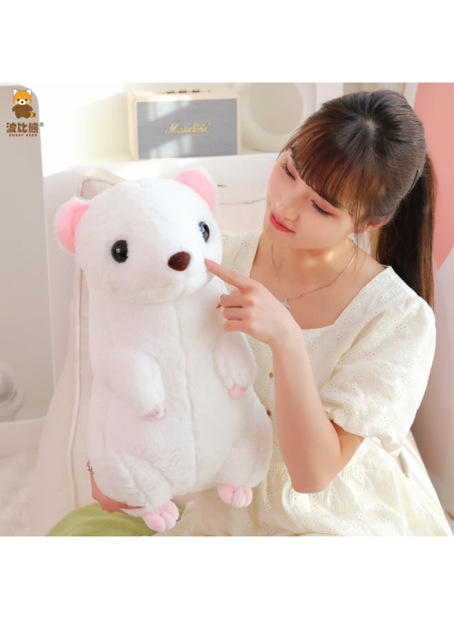 Simulation Cute Standing Posture Ferret Short-tailed Weasel Plush Toy Cute White Weasel Home Pillow Photo Doll-Color:White Wick Mouse Wolf-Height:Small Size 40cm - Image 4