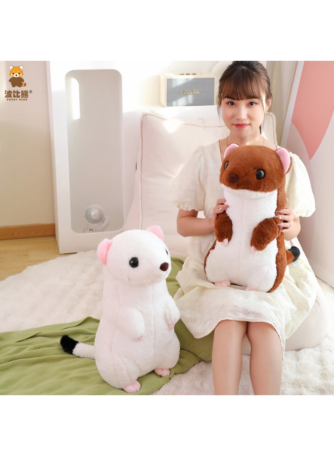 Simulation Cute Standing Posture Ferret Short-tailed Weasel Plush Toy Cute White Weasel Home Pillow Photo Doll-Color:White Wick Mouse Wolf-Height:Small Size 40cm - Image 2