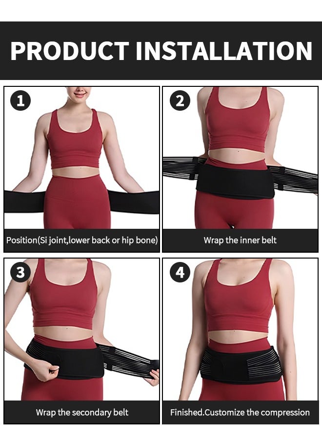 GROIC SI Belt Sacroiliac Belt Joint Hip Belt Support for Lower Back Support Brace, Lumbar and Hip Support Brace for Sciatica, Joint, Pelvis, Lower Back Pain Relief (Regular)  - Image 4