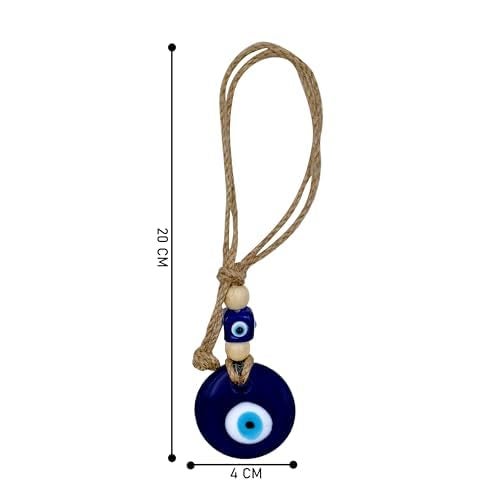 VKORA Handmade Blue Glass Evil Eye Hanging for Good Luck Zodiac Success Health Wealth Prosperity | Decoration for Home Office Garden and Car Hanging |Nazar Battu. (2WB4) - Image 3