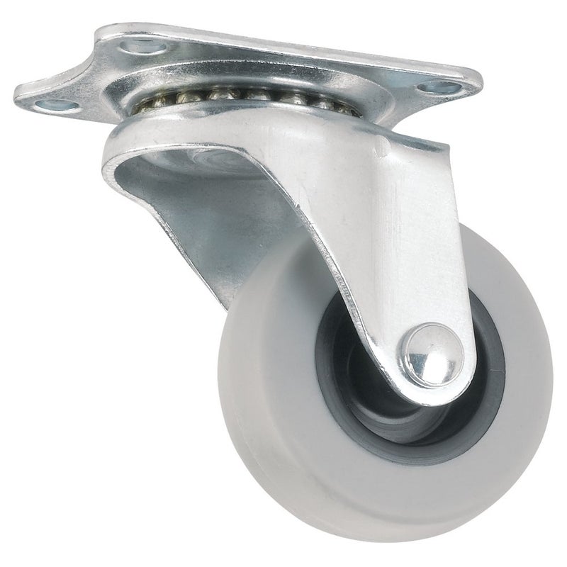 SoftTouch TPR Rubber Caster Wheel with Swiveling Top Plate - 2-Inch - 90 lb. Load Capacity - Non-Marking for Use in Hospitals, Food Service, & Other Institutional Applications - Image 4