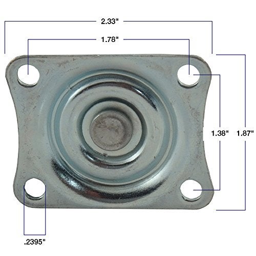 SoftTouch TPR Rubber Caster Wheel with Swiveling Top Plate - 2-Inch - 90 lb. Load Capacity - Non-Marking for Use in Hospitals, Food Service, & Other Institutional Applications - Image 2