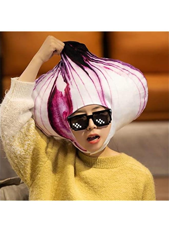 2023 Realistic Onion Head Mask Plush Vegetable Dress Up Hat for   Party Costume  - Image 4