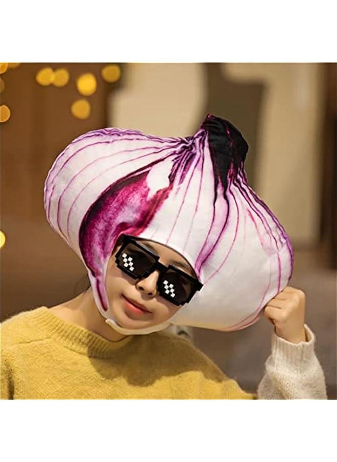 2023 Realistic Onion Head Mask Plush Vegetable Dress Up Hat for   Party Costume  - Image 5
