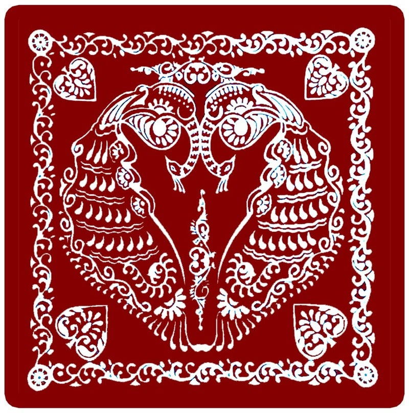 ABS HERBALS RangoliKolam Sticker Traditional Handmade Kolam ArtDesign Sticker for Pooja Room Home Entrance Tile Floor MeroonModal MS4MM2 Pack of Small Medium 6Pcs