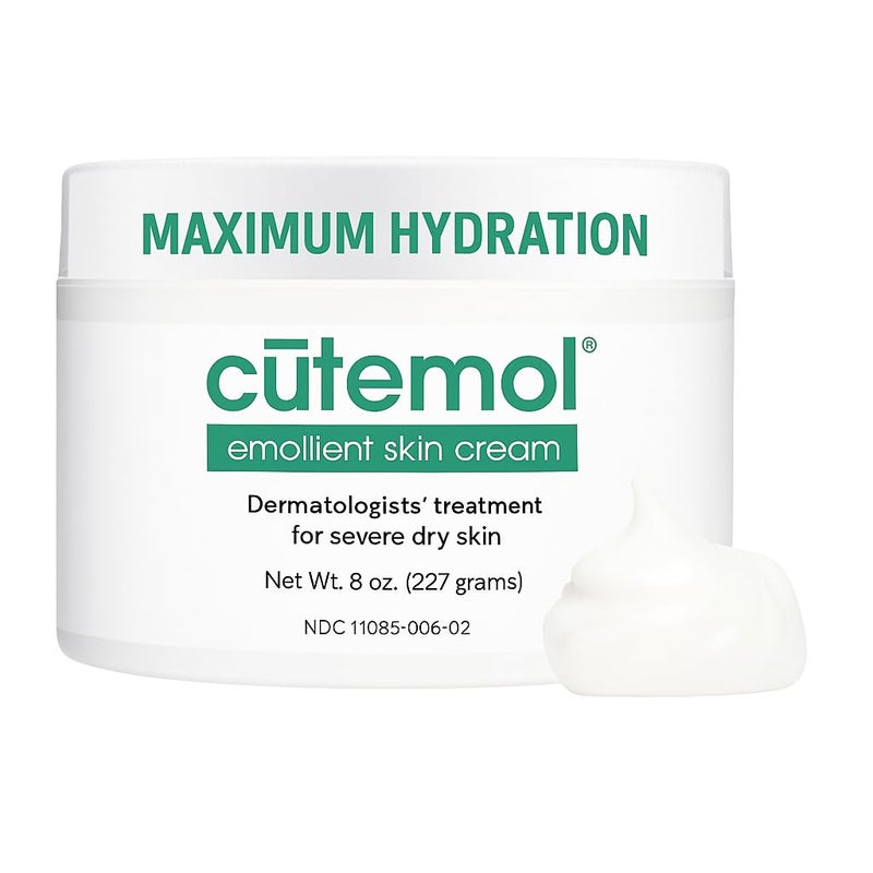 Cutemol Emollient Moisturizing Cream - Serious Moisturizer Lotion Balm for Recovering Dry, Damaged Skin - Hydration for Cracked Hands and Feet, Eczema, Psoriasis, and Raw Skin (8 oz) - Image 1