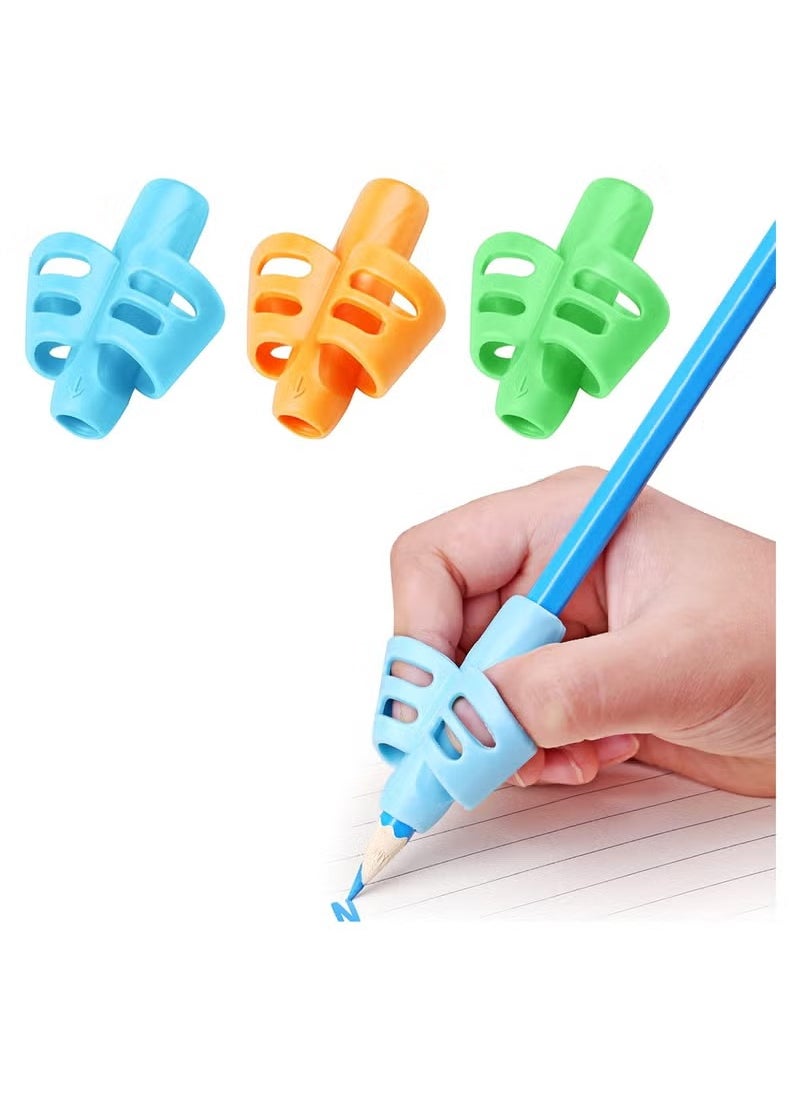 Geustos 3-Pack Ergonomic Pencil Grips for Kids 2-4 Years，Writing Aid Tool for Toddlers and Preschoolers ， Improve Handwriting Skills (Colorful，Safe)，Preschool Learning  - Image 1