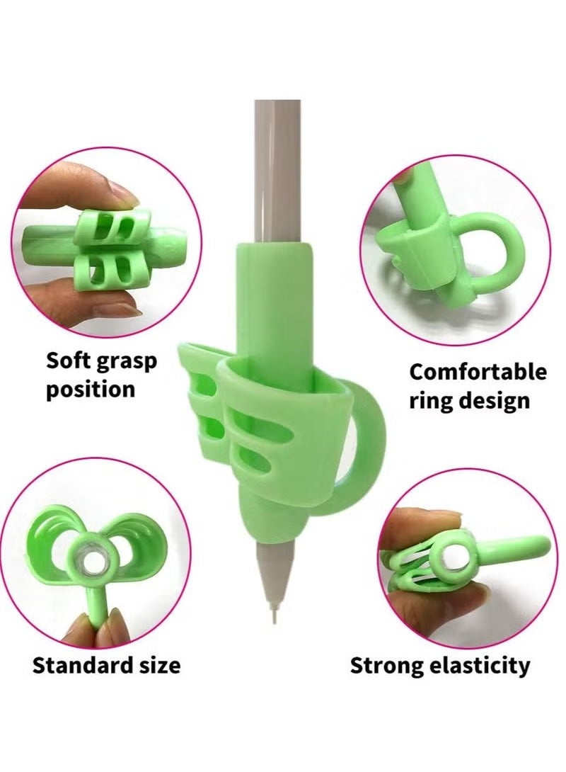 3-Pack Ergonomic Pencil Grips for Kids 2-4 Years，Writing Aid Tool for Toddlers and Preschoolers ， Improve Handwriting Skills (Colorful，Safe)，Preschool Learning