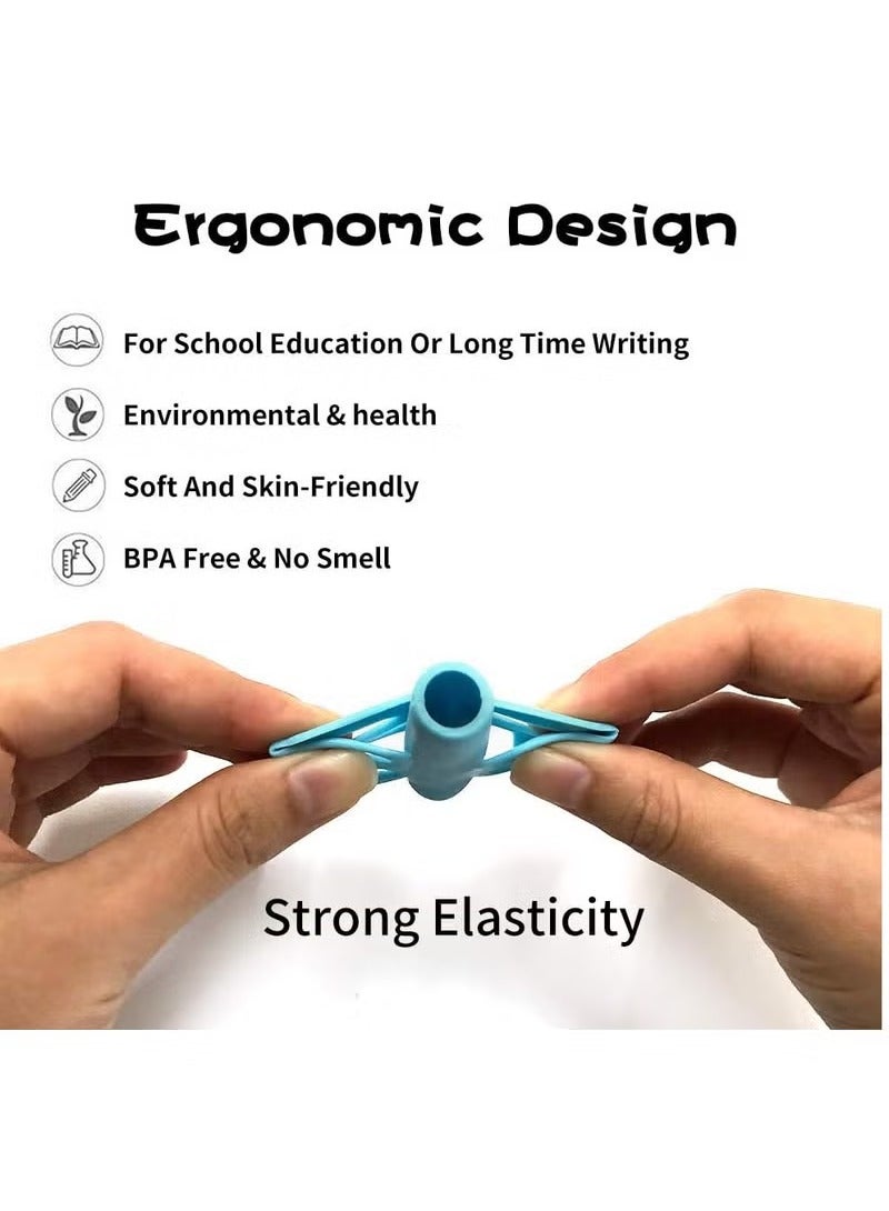 3-Pack Ergonomic Pencil Grips for Kids 2-4 Years，Writing Aid Tool for Toddlers and Preschoolers ， Improve Handwriting Skills (Colorful，Safe)，Preschool Learning