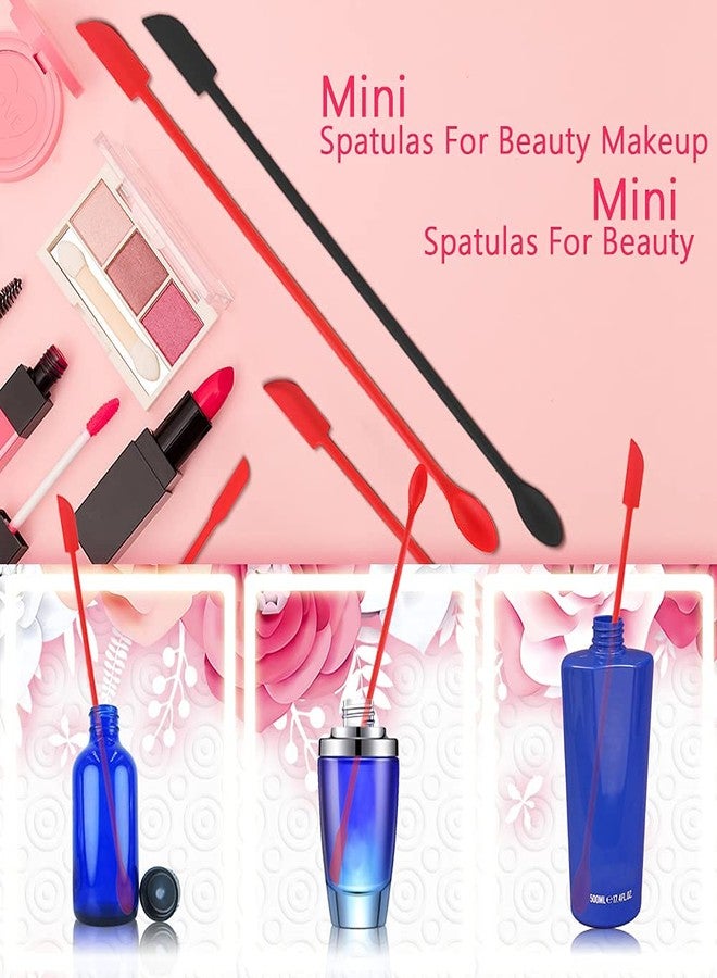 MaehSab 8 Pcs Mini Spatulas Makeup Scraper, Silicone mini spatula for cosmetics, Reusable Small Thin Jar Scraper for Getting Lotion out, Bottle Scraper for Kitchen Food Beauty Make up, Red Black - Image 4