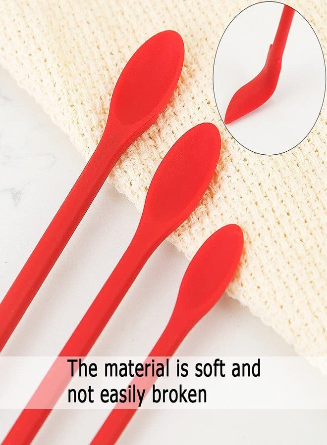 MaehSab 8 Pcs Mini Spatulas Makeup Scraper, Silicone mini spatula for cosmetics, Reusable Small Thin Jar Scraper for Getting Lotion out, Bottle Scraper for Kitchen Food Beauty Make up, Red Black - Image 3