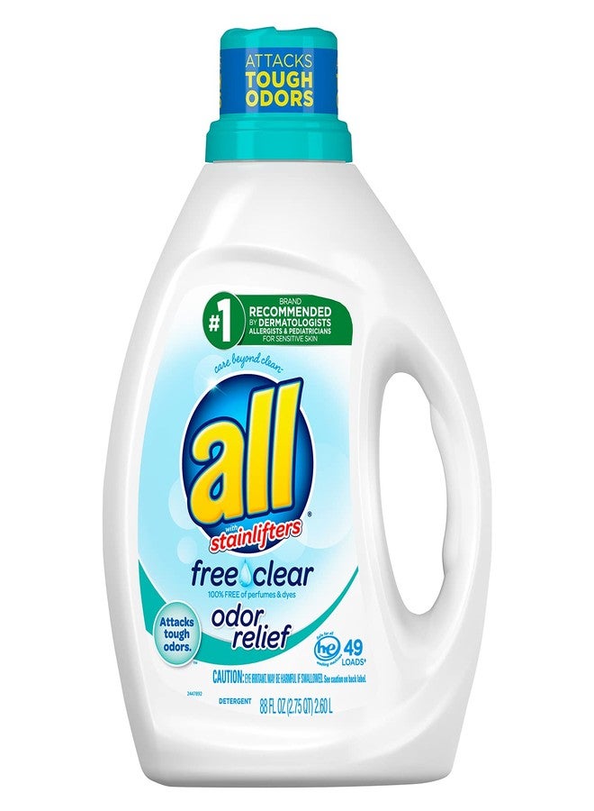 all Liquid Laundry Detergent, Free Clear with Odor Relief, 88 Fluid Ounces, 49 Loads - Image 2