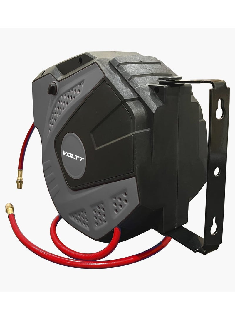 VOLTT  Air Hose Reel – 15M Length – 16 Bar Pressure – Auto-Retract Mechanism – Heavy-Duty Design for Workshops & Home Use – Easy to Install and Operate – Durable Build with 2-Year Warranty - Image 1
