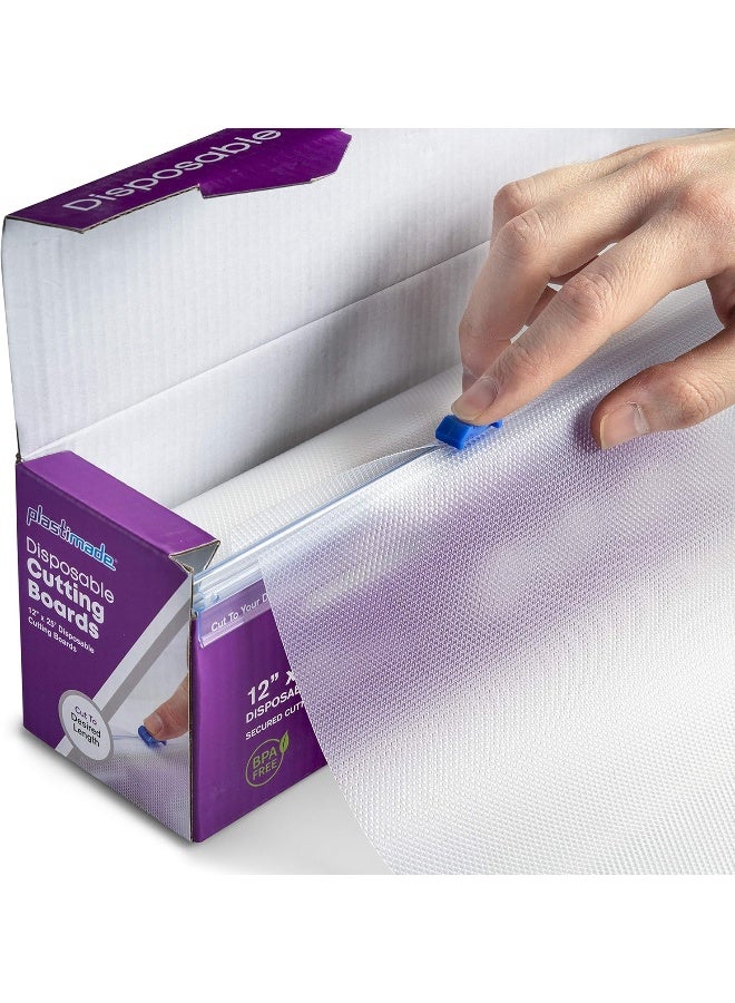 Plastimade Disposable Plastic Cutting Board | Easy To Use Flexible Cutting Board Sheets With Built In Sliding Cutter | For Thanksgiving Cooking Prep, Commercial, Traveling, Tailgating, Camping, 1 Pack - Image 2