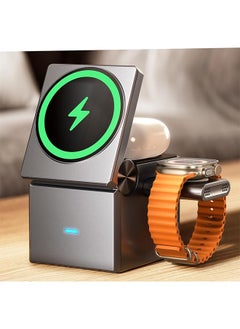 3 in 1 Charging Station Cube for Multiple Devices Apple, Adjustable Mag Safe Portable Charger Stand iPhone Wireless Charging Station, Travel Charger for iPhone 15 Pro Max Watch