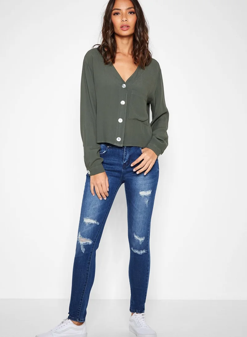 Ginger Ripped Skinny Jeans