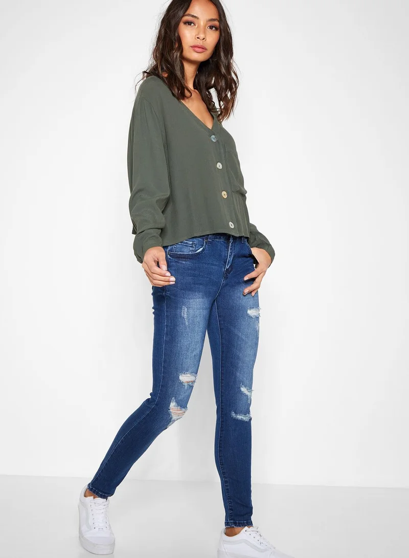 Ginger Ripped Skinny Jeans