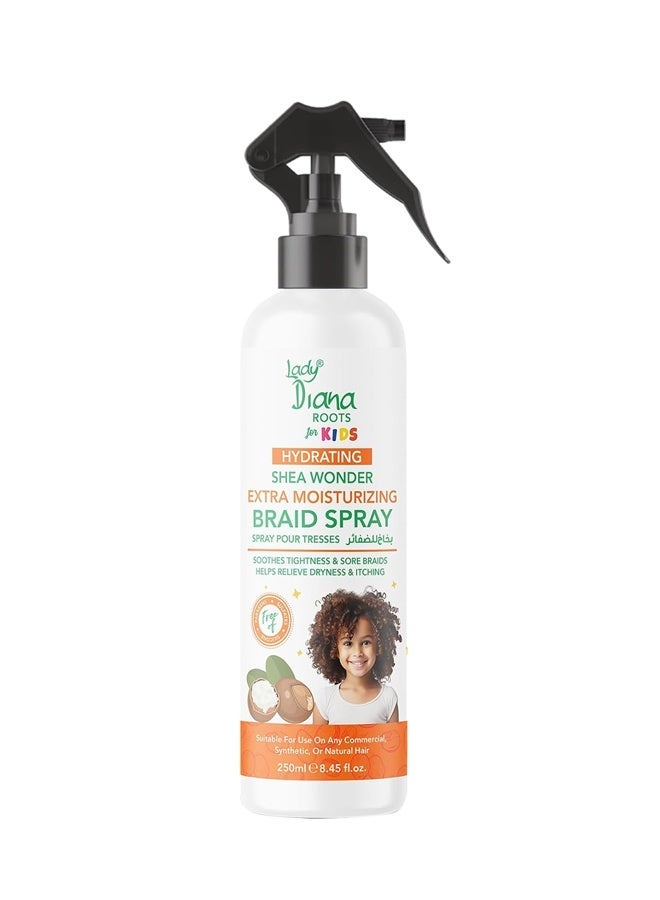 Lady Diana Roots Kids Shea Wonder Extra Moisturizing Braid Spray 250ML - Gentle Hydration for Kids’ Hair & Braids - Image 1