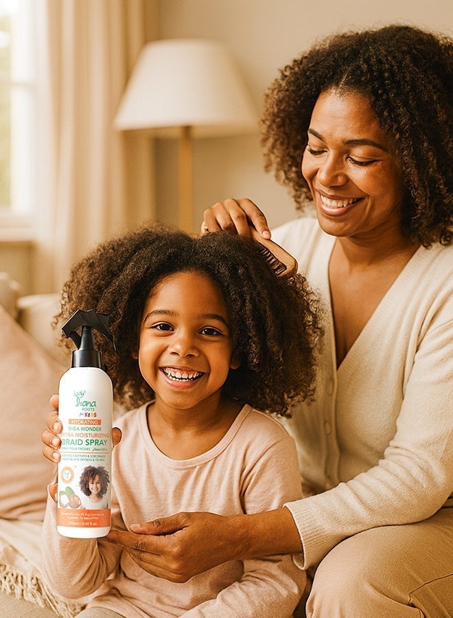 Lady Diana Roots Kids Shea Wonder Extra Moisturizing Braid Spray 250ML - Gentle Hydration for Kids’ Hair & Braids - Image 3