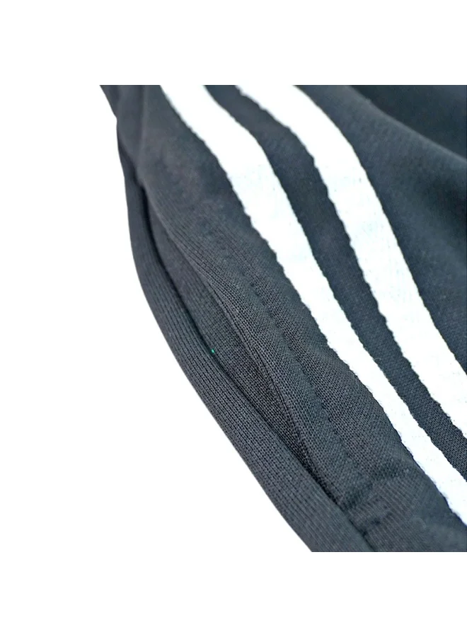 LITTLE SURPRISE BOX Casual Smiley Black & White Stripes 2Pcs Track Suit Set For Kids & Tweens