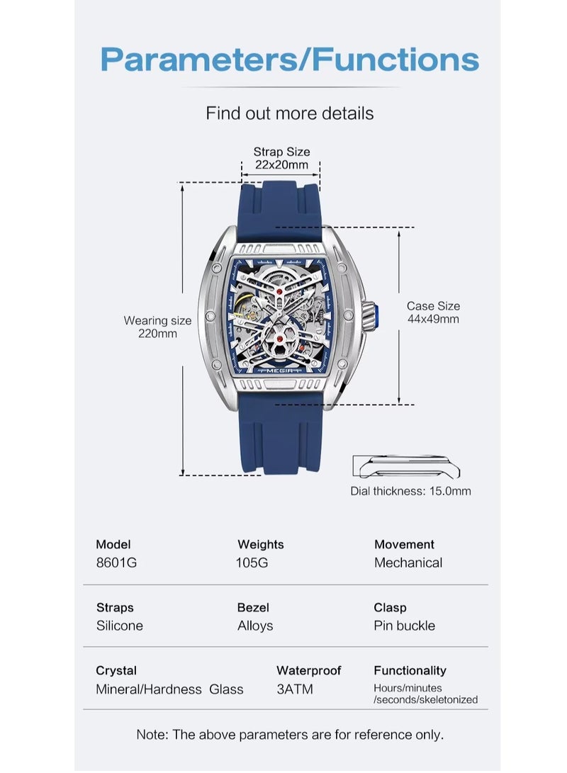 MEGIR Men's Bucket Type Mechanical Luminous Waterproof Watch - Image 5