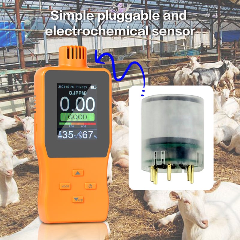 O3 Detector Analyzer Portable Outdoor Indoor Air Quality Meter Multifunctional Air Quality Monitor Temperature Humidity Gauge with Full Color LCD Screen Adjustable Alarm Threshold - Image 2