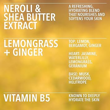 Afina Lemongrass Ginger Luxury Body Wash 500ml Shower Gel Bottle Lemon Bergamot Ginger Notes with a Deep Base of Musk Cedarwood Heliotrope Vegan Friendly Body Wash UK Produced - Image 3