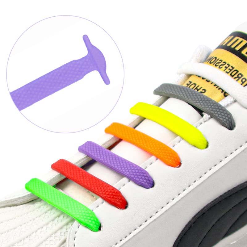 JIALTO No Tie Silicone Elastic Shoe Laces for Adults & Kids- Stretchable Tieless Shoelaces for Sneakers, Running, Walking Shoes- Waterproof, Easy Slip-On, Comfortable Fit (Adults Size, Yellow) - Image 3