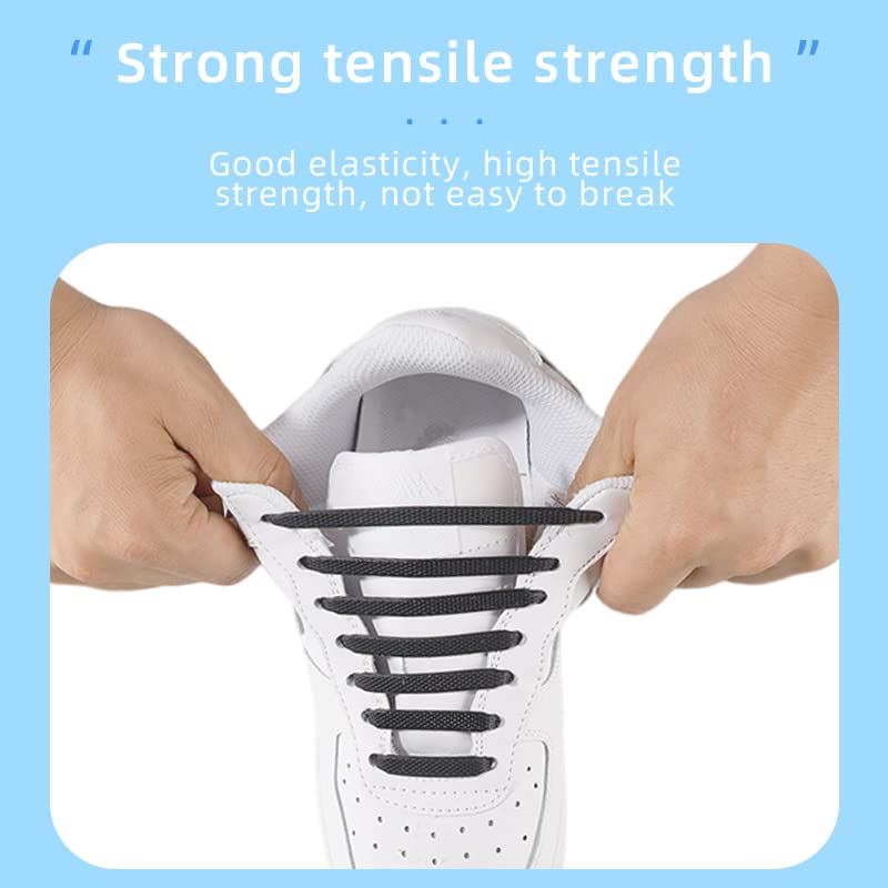 JIALTO No Tie Silicone Elastic Shoe Laces for Adults & Kids- Stretchable Tieless Shoelaces for Sneakers, Running, Walking Shoes- Waterproof, Easy Slip-On, Comfortable Fit (Adults Size, Yellow) - Image 2