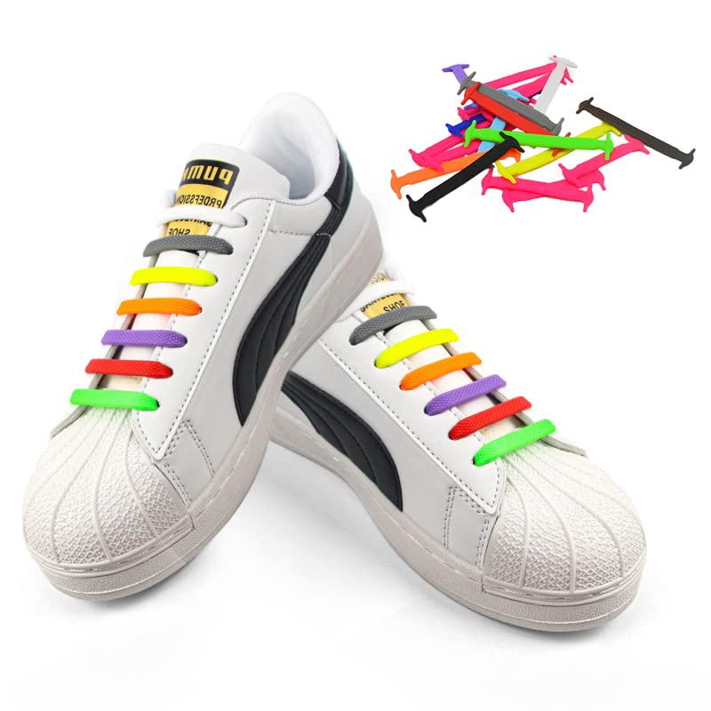 JIALTO No Tie Silicone Elastic Shoe Laces for Adults & Kids- Stretchable Tieless Shoelaces for Sneakers, Running, Walking Shoes- Waterproof, Easy Slip-On, Comfortable Fit (Adults Size, Yellow) - Image 5