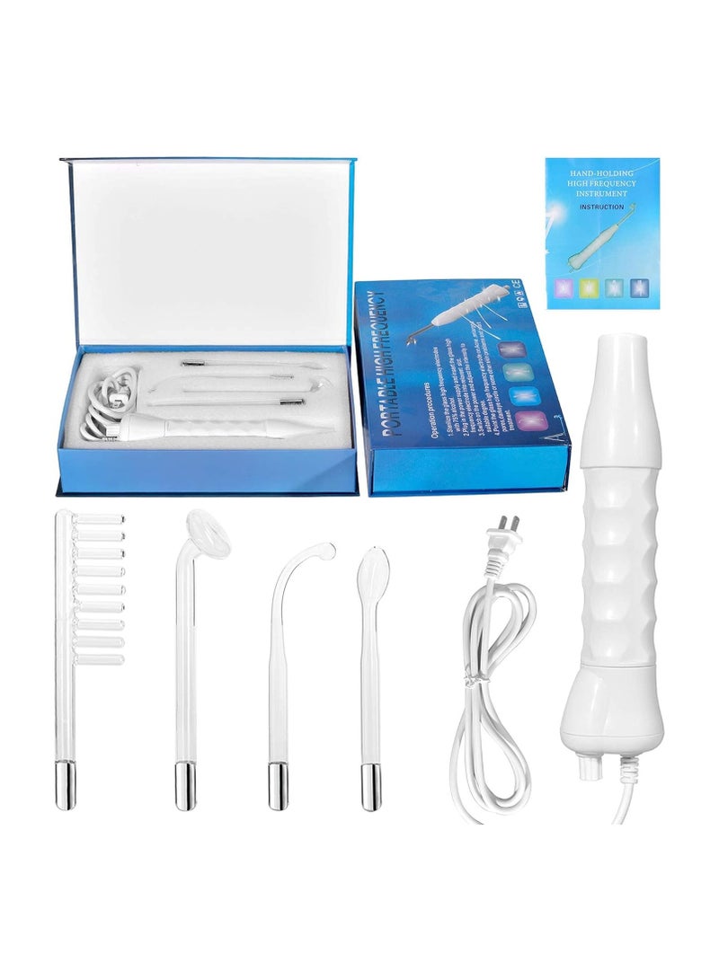 Generic Portable High Frequency Machine Facial Wand Acne for Skin Tightening Acne Spot Wrinkles Reducing Puffy Eyes Dark Circles Dispel Freckle 4 in 1 Handheld High Frequency Machine for Face & Hair - Image 2