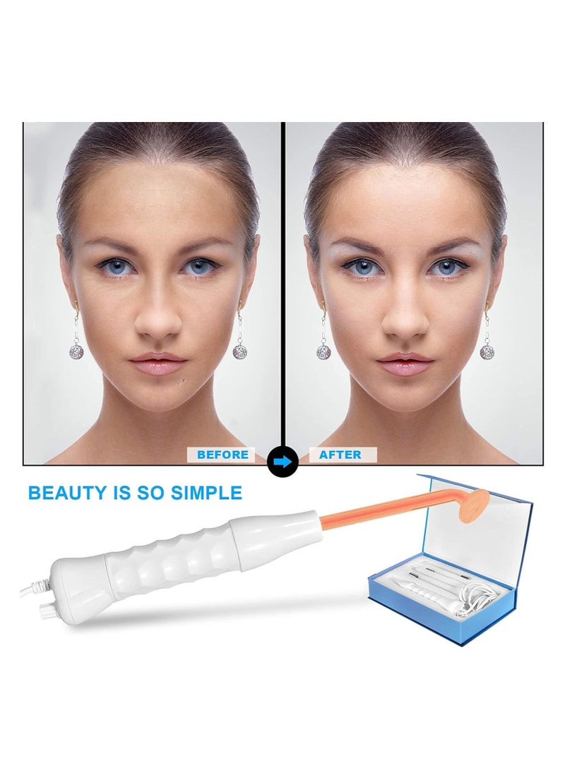 Generic Portable High Frequency Machine Facial Wand Acne for Skin Tightening Acne Spot Wrinkles Reducing Puffy Eyes Dark Circles Dispel Freckle 4 in 1 Handheld High Frequency Machine for Face & Hair - Image 3