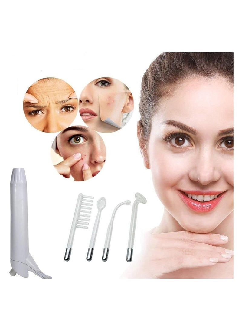 Generic Portable High Frequency Machine Facial Wand Acne for Skin Tightening Acne Spot Wrinkles Reducing Puffy Eyes Dark Circles Dispel Freckle 4 in 1 Handheld High Frequency Machine for Face & Hair - Image 5