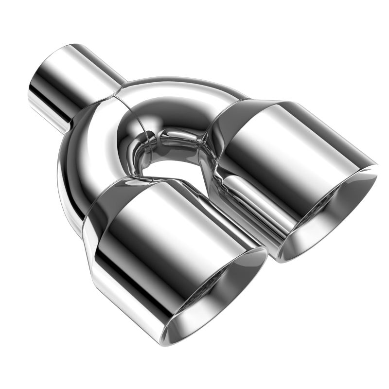 LYLCDDP 3" Dual Exhaust Tip,3inch Inlet 4inch outlet 9.5" Long Tail Pipe, Double Wall Polished Stainless Steel Exhaust Tip, Car Tailpipe - Image 1